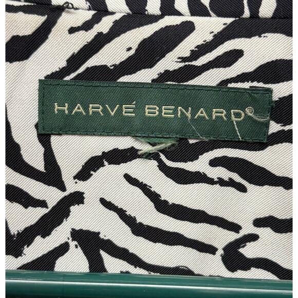 Harve Bernard Zebra Stripe Blazer, Lined, Shoulder Pads, Women's Size XL - Picture 4 of 9